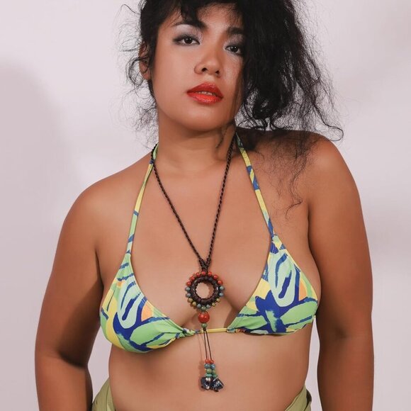 Boho Hippie Colorful Ceramic Beads Strand O Ring Circle Charm Long Y Necklace, V - Picture 7 of 7